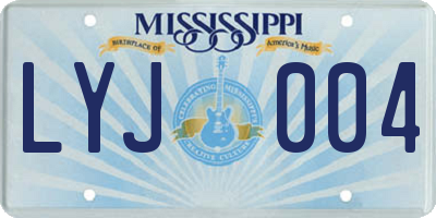 MS license plate LYJ004
