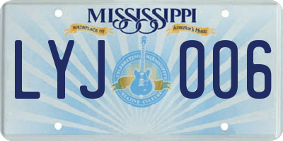 MS license plate LYJ006