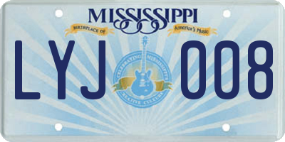 MS license plate LYJ008