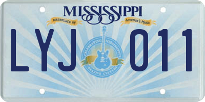 MS license plate LYJ011