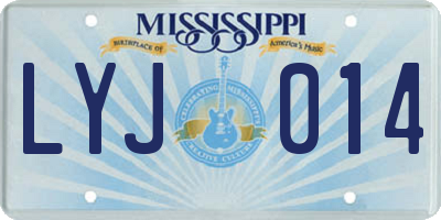 MS license plate LYJ014