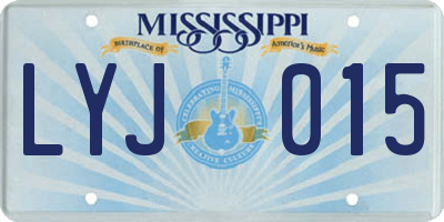 MS license plate LYJ015