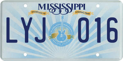 MS license plate LYJ016