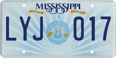 MS license plate LYJ017