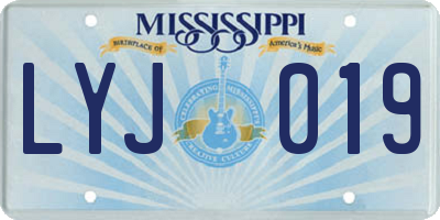 MS license plate LYJ019