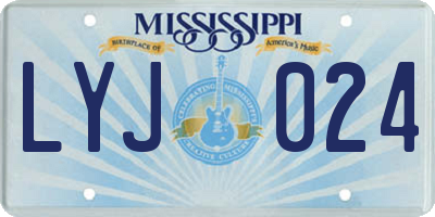 MS license plate LYJ024