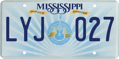 MS license plate LYJ027