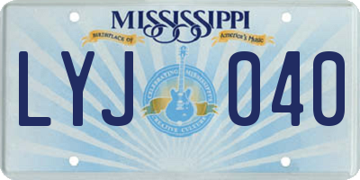 MS license plate LYJ040