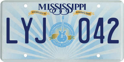 MS license plate LYJ042