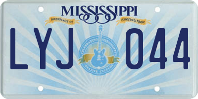 MS license plate LYJ044