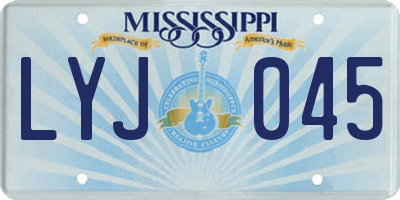 MS license plate LYJ045
