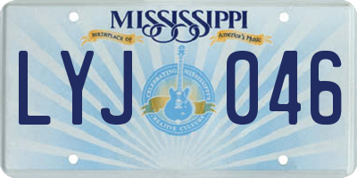 MS license plate LYJ046