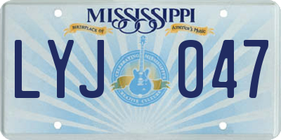 MS license plate LYJ047