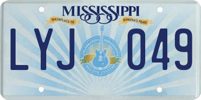 MS license plate LYJ049