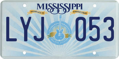 MS license plate LYJ053