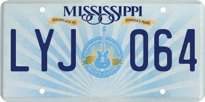 MS license plate LYJ064