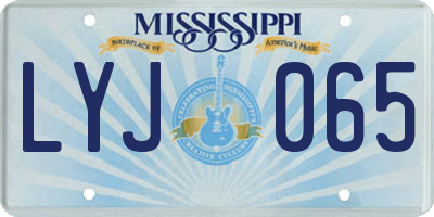 MS license plate LYJ065