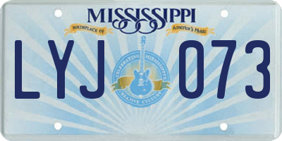 MS license plate LYJ073