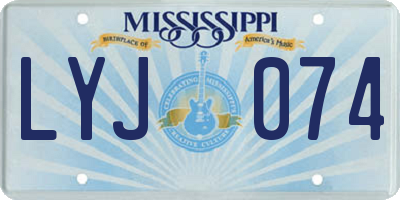 MS license plate LYJ074