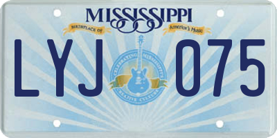 MS license plate LYJ075