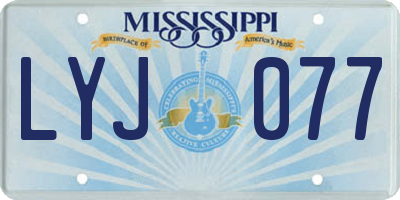 MS license plate LYJ077