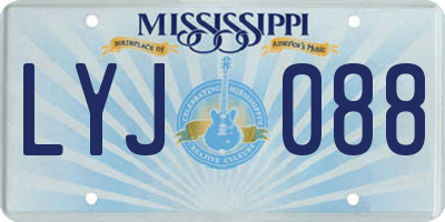 MS license plate LYJ088