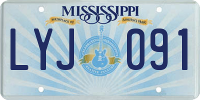 MS license plate LYJ091