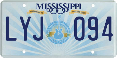 MS license plate LYJ094