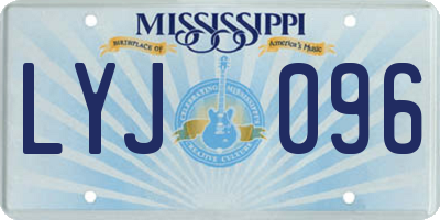 MS license plate LYJ096