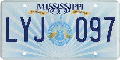 MS license plate LYJ097