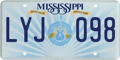 MS license plate LYJ098