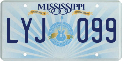 MS license plate LYJ099