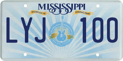 MS license plate LYJ100