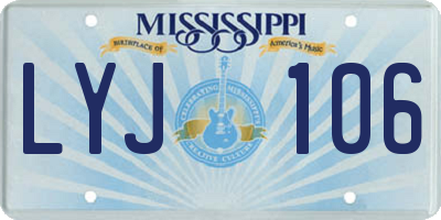 MS license plate LYJ106