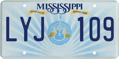 MS license plate LYJ109