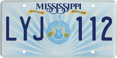 MS license plate LYJ112
