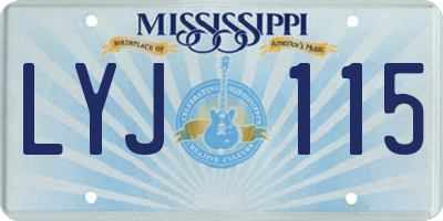 MS license plate LYJ115
