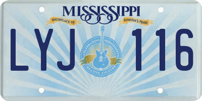 MS license plate LYJ116