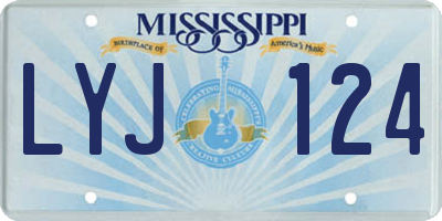 MS license plate LYJ124
