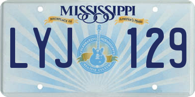 MS license plate LYJ129