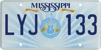 MS license plate LYJ133