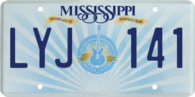 MS license plate LYJ141