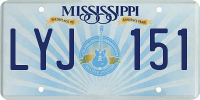 MS license plate LYJ151