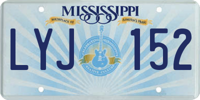 MS license plate LYJ152