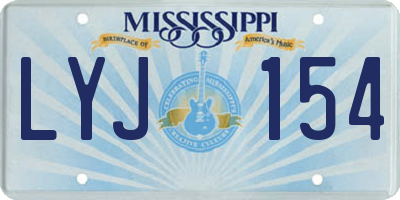 MS license plate LYJ154