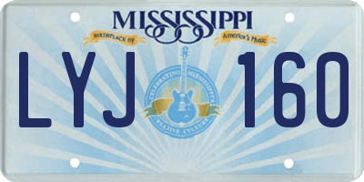 MS license plate LYJ160