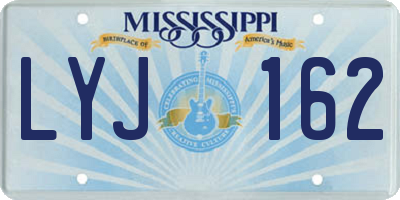 MS license plate LYJ162