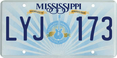 MS license plate LYJ173