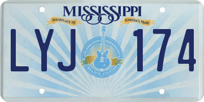 MS license plate LYJ174