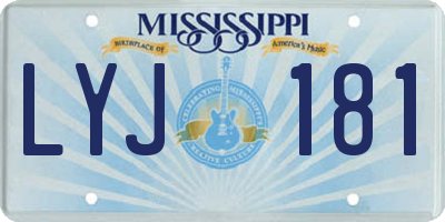 MS license plate LYJ181
